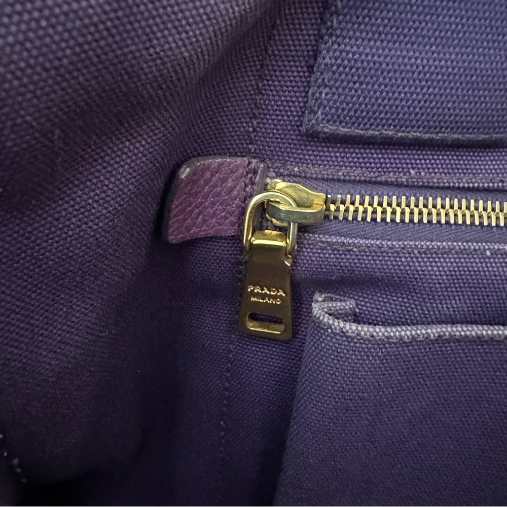 PRADA CANAPA RARE PURPLE DENIM MEDIUM TOTE BAG - Picture 12 of 16